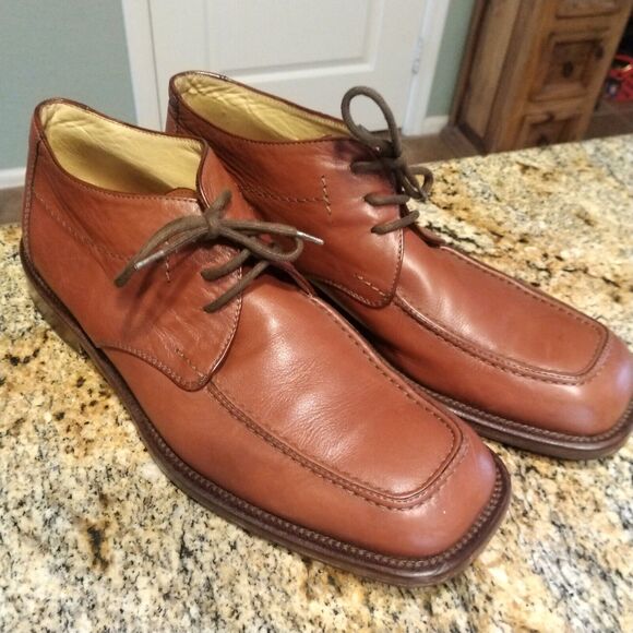 Nardi Brown Leather Derby Dress Shoes Lace Up Square Toe Made Italy Men 44 US 11 - Picture 2 of 13